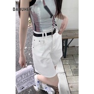DaDuHey White American Denim Shorts Women's 2026 New A- line Hot Girl Slimming and Straight Shorts |