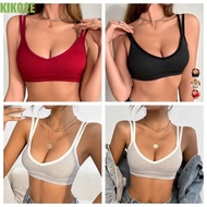 KIKO2E Sling Camisole, Push Up Cotton Suspender Bra, Breathable Crop Top Corset V-neck Casual Tank Top Women