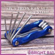 8PCS Set Multi Tool Folding Trox Star Key Lipat Bunga Allan Key Screwdriver Set Bunga Key Set Metal 