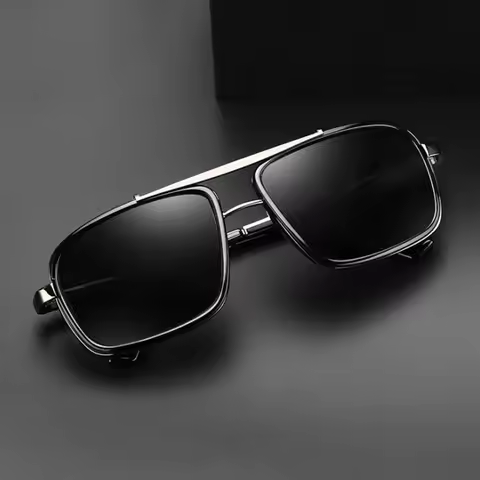 0 -0.5 -0.75 -1.0 To -4.0 Gray/Tea Lens Prescription Sunglasses Men Square Polarized Myopia Lens Gog
