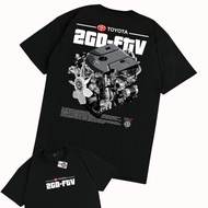 KARIMAKE ID Kaos T shirt Mesin 2GD-FTV TOYOTA INNOVA FORTUNER HILUX-V1 HITAM T-shirt s-5xl