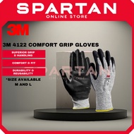 3M 4122 Comfort Grip Gloves | Anti-Slip Work Gloves | Durable Protective Hand Gloves Cut Resistant C