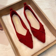 Pointed Toe Flats - Red Soft Sole | Perfect for Weddings & Work