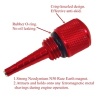 Aluminum Red Extended Run Gas Cap Adapter Mess Oil Changes Funnel Magnetic Tip Dipstick Oil Dip Stic