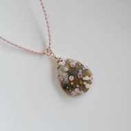 Emerald gift。拈翠-海洋碧玉水滴蠟線項鍊