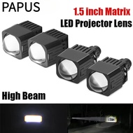 1PC 1.5 inch Matrix Bi Led Projector Lens Headlights High Beam 10000LM Spotlight For H7 9005 9006 Ca