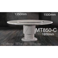 6ft/5ft Round Marble Dining Table With Lazy Susan