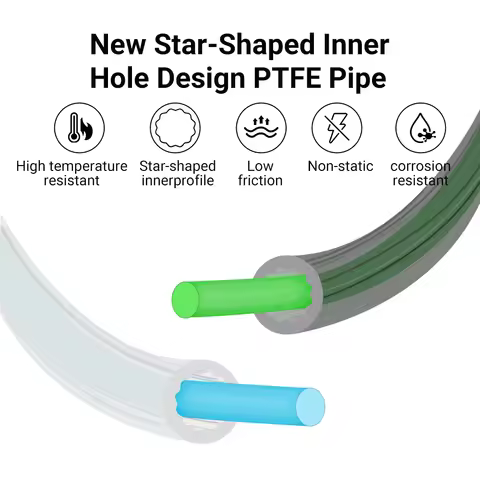 For BambooLab CR Voron Anycubic Star Shaped PTFE Tube 4mm OD Low-Resistance High Temperature Resista