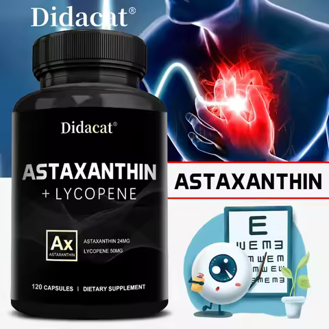 Icelandic Astaxanthin 24mg + Lycopene 50mg, Heart, Brain, Joint, Immune, Antioxidant Dietary Supplem