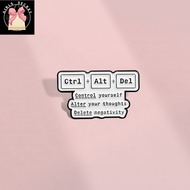 QQBdecorColorPin Funny Ctrl Alt Del Control Yourself Alter Your Thoughts Delete