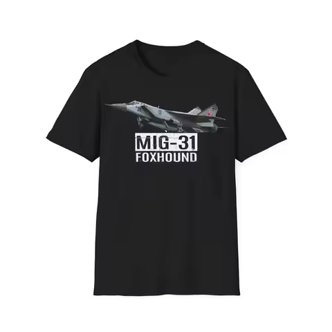 Soviet Russian MiG-31 Foxhound Supersonic Interceptor Aircraft T-Shirt 100% Cotton O-Neck Summer Sho