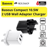 Baseus 10.5W USB Charger Portable Dual USB Ports Travel Charger Adapter Wall Charger