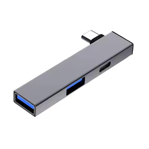 Compactly Aluminum USB C Hub USB3.0 Hub Type C to Type C and Double USB Port Hub for Versatile Devic