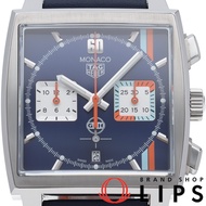 TAG Heuer 豪雅摩納哥系列 Heuer 02 計時碼錶海灣石油特別版 CBL2115.FC6494，附錶盒、保固卡、不鏽鋼/皮錶帶，男士腕錶，藍色，拋光，成色極佳 [二手]