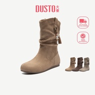 DUSTO Fashion Boots - Comfortable Round Toe Brown Women's Shoes DW25D0210A