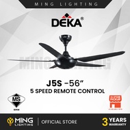 (Sirim) DEKA Ceiling Fan J5S 5 Blades Remote Control 56" Fans AC Motor ABS Blade Kipas Siling Coolin