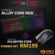 HyperX GAMING COMBO SET RM199 [Alloy Core RGB Gaming Keyboard (4P4F5AA) + Pulsefire Core Gaming Mous