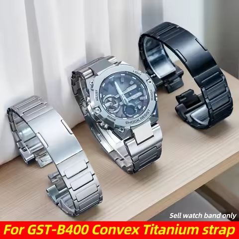 GST-B400 Convex Titanium alloy watch strap For Casio G-SHOCK GST B400 men Metal modified watchband R
