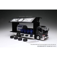 1/64 YES x Peako Semi Wide Wing Custom Truck Black with extra wheels