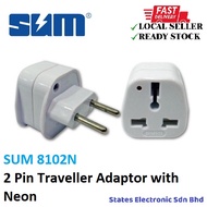 SUM 8102N 2 Pin Traveller Adaptor with Neon
