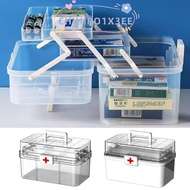 CHIHIRO1X3EE 3-Layers Medicine Box, Sorting Storage Plastic Medicine Cabinet, Portable Large Capacit