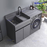 Balcony Washing Machine Cabinet Service Yard Roller Washing Sink With Washboard Integrated Washing C