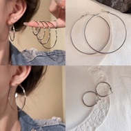 Plain Ring Earrings Light Luxury Fashionable Ear Accessories Exaggerated Large Circle Large Earring 