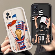 Casing For VIVO V21E 4G V20 4G Y73 Cartoon Silicone Art Soft Phone Case TPU Number 10 football Angel