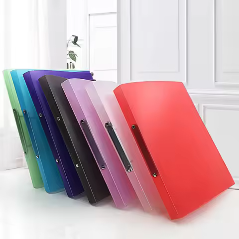 3Pcs A4 Multifunctional Loose Leaf Binder Heavy Duty Plastic Document File Folder Spring Mechanism U