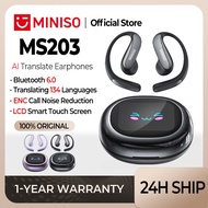 MINISO MS203 AI Translator Earbud Wireless Bluetooth Earphone 134 Languages Translation Open Ear Ear