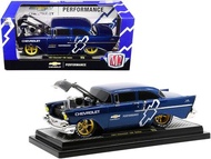 M2 Machines 1957 Chevrolet 150 Sedan Blue Chevrolet Performance Fuelie R84 1:24 scale