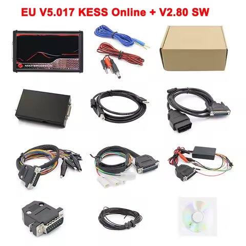 Online Unlimited 2.80 EU Red KESS KTAG V5.017 K TAG V7.020 4 LED 2.25 OBD2 Car ECU Chip Tuning Tool 
