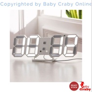 LED Jam Dinding  / Modern Digital 3D White LED Wall Clock Alarm Clock Snooze 12/24 Hour Display USB