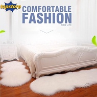 TOPSTORED Plush Rug, Irregular Fluffy Long Hair Carpet, Soft Window Mat Non Slip Home Decor Faux Flu