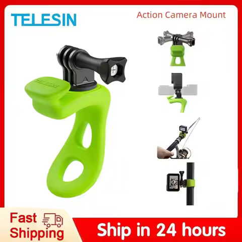 TELESIN Action Camera Adjustable Silicone Mount Mini Flexible Bracket For Gopro Insta360 DJI Action 