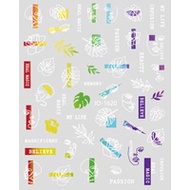 Laser Gold Manicure Sticker Abstract Black White Facebook Maple Leaf Butterfly Laser Silver Nail Sti