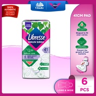 Libresse Daun Sirih Wider Back Night Wings 41cm (6s) - Soft, Quick Absorption Pad