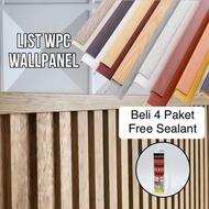 (COD) WC PAKET 5pcs List Siku L Dekor WPC Wall Panel List Sudut Motif Kayu Panel Tangga Penutup Atas