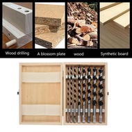 tomobetter-MY Carbon Steel Auger Bit Set Wooden Case Hex Shank Drill Ultra sturdy Accurate Machined 