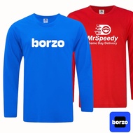 Baju Runner Rider Borzo x MrSpeedy Microfiber Jersi Lengan Panjang Dri Fit Runner T Shirt Royal Blue Red