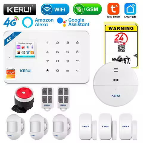 KERUI W184 4G WIFI GSM Alarm Security Alarm System Kit Wireless Home Tuya Smart APP Control Motion S
