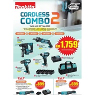 Makita 12V Cordless Combo 2 Rotary Hammer+Driver+Drill+Recipro Saw