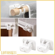 [Lovoski1] Pack 2 Self Adhesive Hook Holders,Curtain Rod Bracket Pole Holder Hook Holders Curtain Pole Wall Brackets &amp; Fixings Rod Holder For Home Bathroom 2PCS