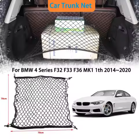 For BMW 4 Series F32 F33 F36 MK1 1th 2014~2020 Car Trunk Net Storage bag Interior Luggage Cargo Orga
