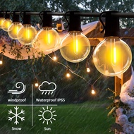 G40 String Lights LED Bulbs Solar Powered Waterproof Energy-saving Courtyard Light String