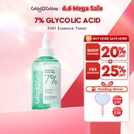 Glad2Glow 7% Glycolic Acid Toner 3-in-1 Smooths Texture, Clears Pores,  Brightens Dull Skin Deeply H