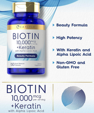 CARLYLE - 三合一生物素/維他命B7 10000微克 硫辛酸100毫克 角蛋白20毫克 - 150片 (防脫髮/鞏固毛囊/美肌/皮膚指甲健康) - EXP: 2027.06