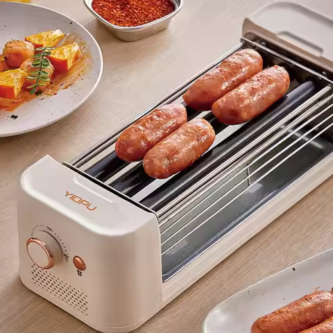 Home Automatic Sausage Machine Barbecue Machine Hot Dog Skewers Smokeless Non-stick Barbecue Grill S