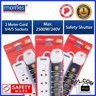 Morries 3/4/5Way 2Pin 2M Extension Cord W/Switch (MS-03S2P/MS-04S2P/MS-05S2P)