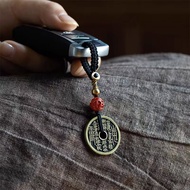 Phone Strap Koin Kuno Cina Feng Shui Gantungan HP Kunci Mobil Keychain Motif Ba Gua Pat Kua Wu Di Qi